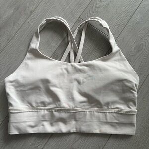 lululemon Energy Longline Bra Medium Support, B–D Cups Color is White Opal